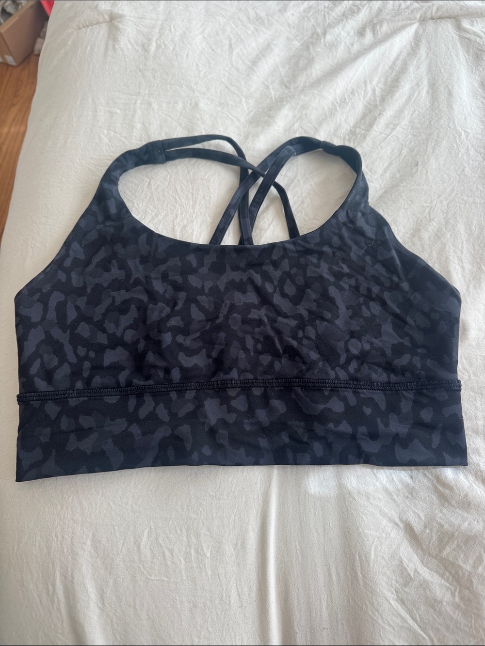 lululemon athletica Black Leopard-Print Strappy Crossback Sports Bra